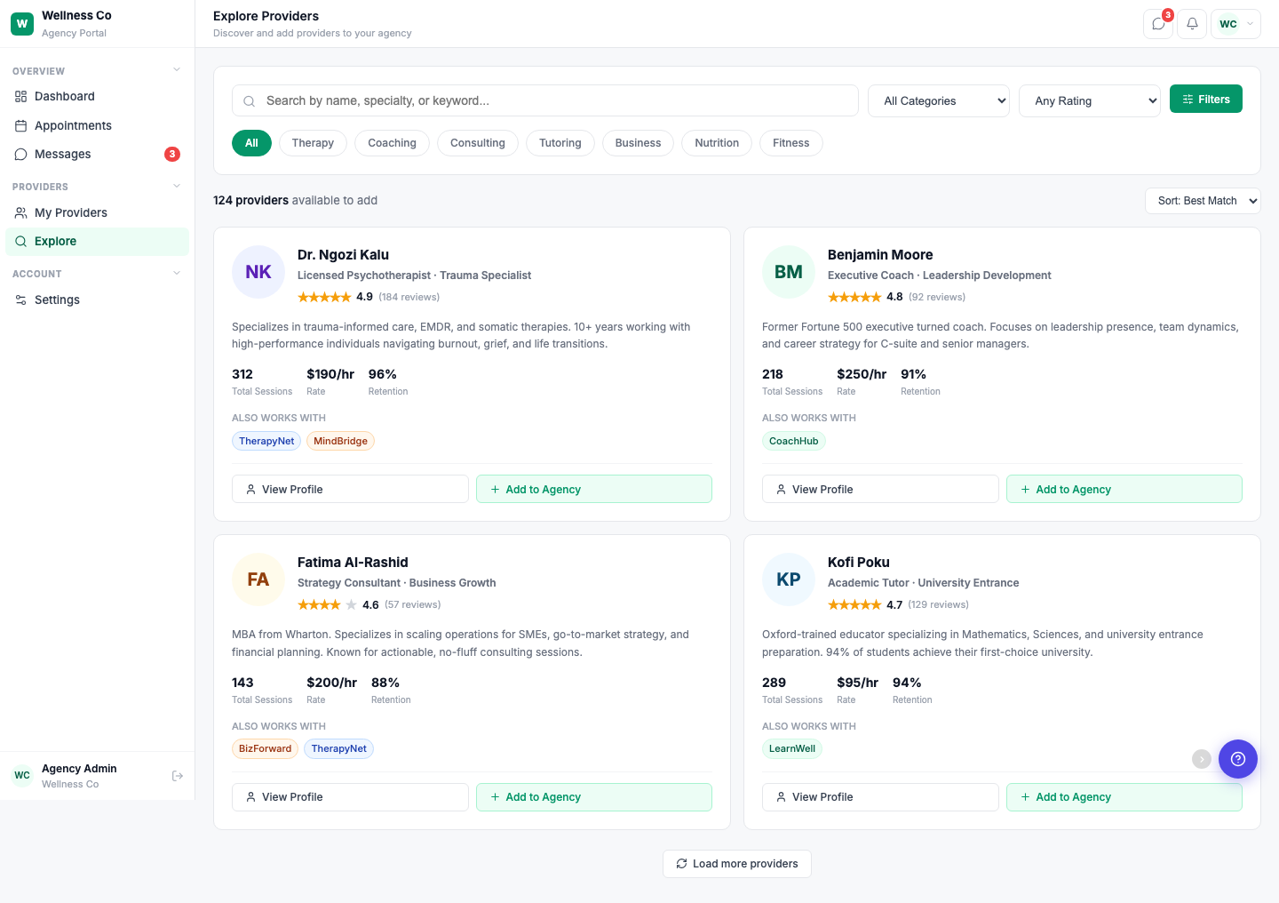 Cross-Agency Provider Visibility